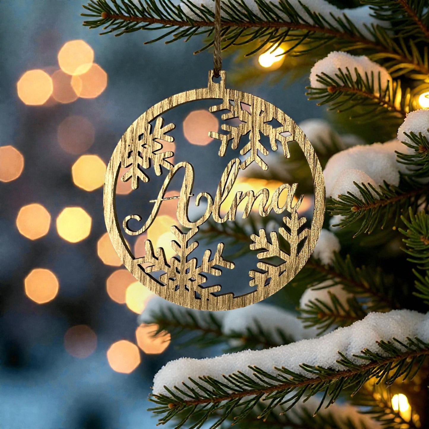 Gnistrande Snöflingor - Personligt Julhänge