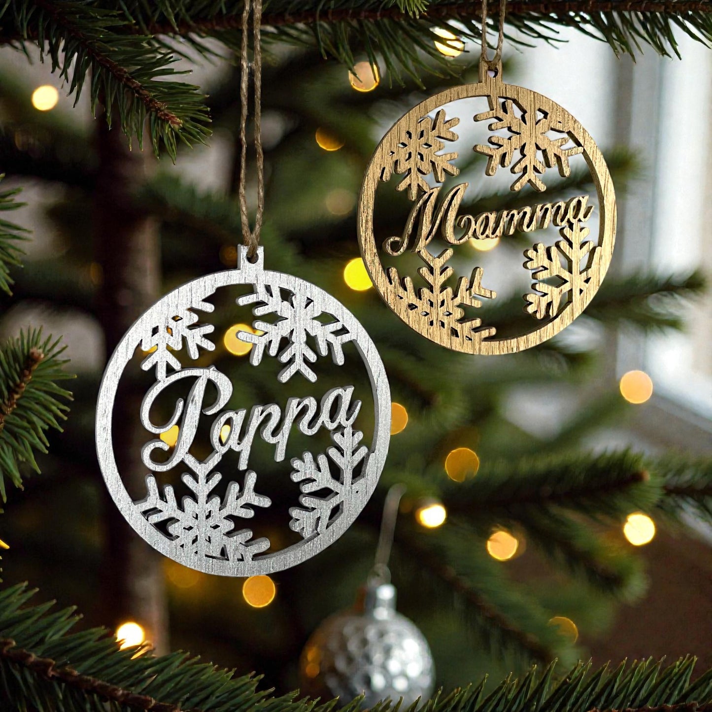Gnistrande Snöflingor - Personligt Julhänge