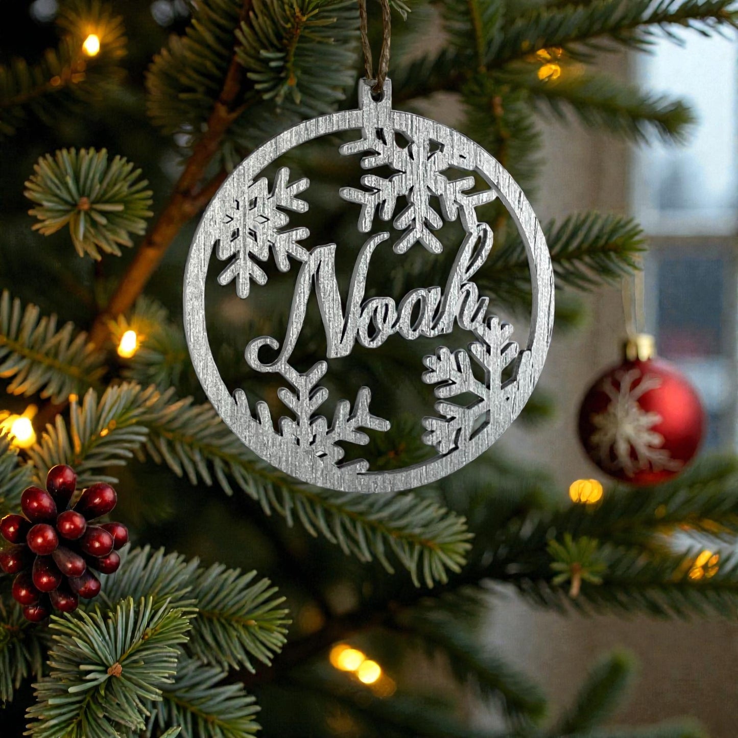 Gnistrande Snöflingor - Personligt Julhänge