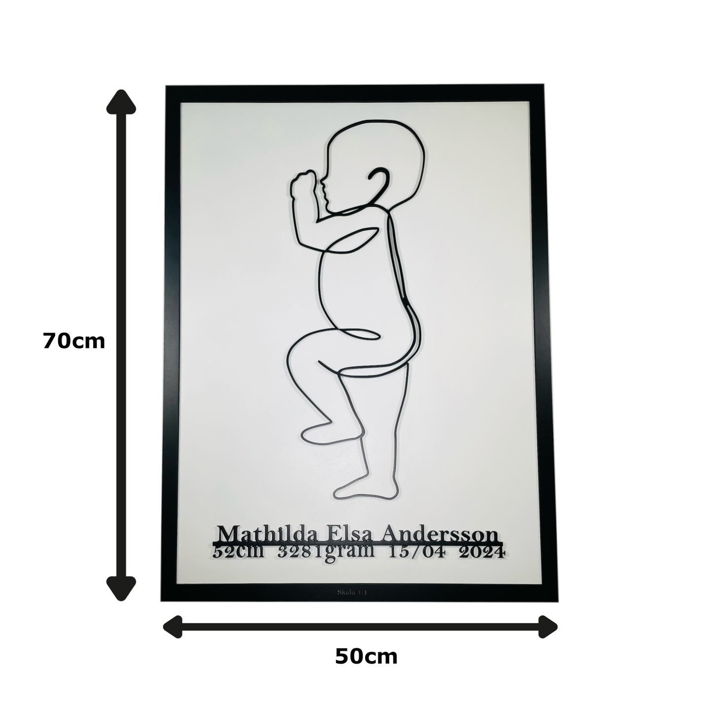 Personlig Födelsetavla - Naturlig Storlek