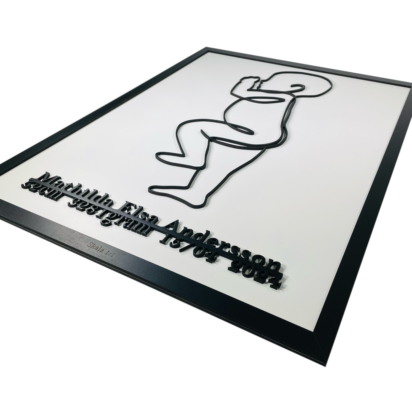 Personlig Födelsetavla - Naturlig Storlek