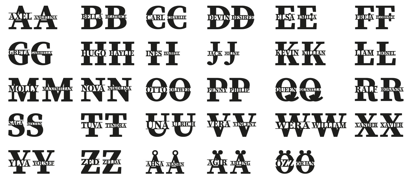 Tidlös Personlig Väggbokstav